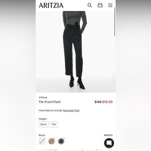 Wilfred aritzia Tie front black dress pants